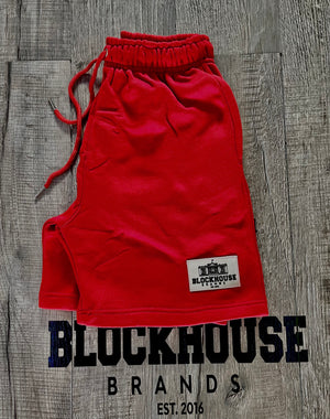 BLOCKHOUSE COTTON SHORTS W/RUBBER LOGO