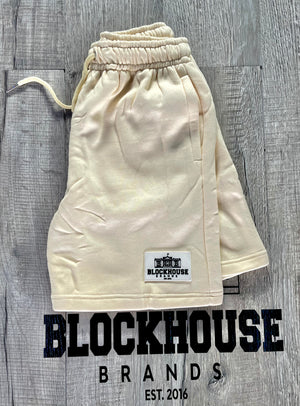 BLOCKHOUSE COTTON SHORTS W/RUBBER LOGO