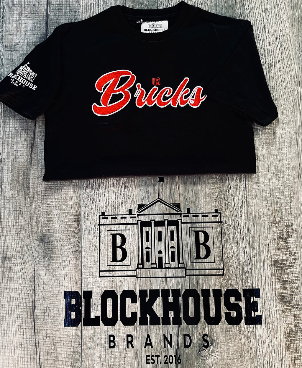 Bricks Collection - Black, White & Red Tee